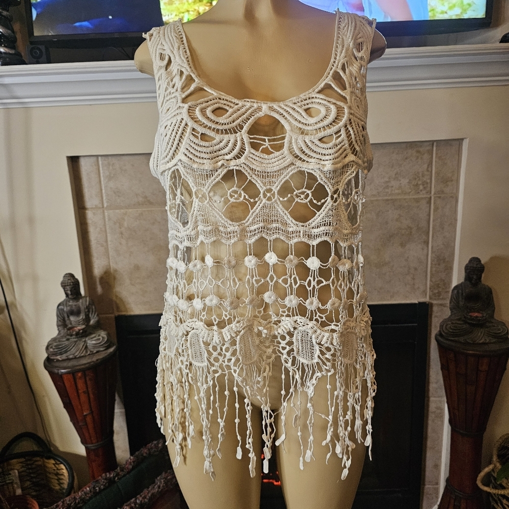 Crochet Fringe Tank Top.